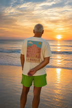 T-shirt oversize blanc De la Terre au Ciel, visuel Marelle dos, La Marelle Comedy Club Bordeaux