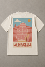 T-shirt oversize blanc De la Terre au Ciel, visuel dos marelle, La Marelle Comedy Club Bordeaux